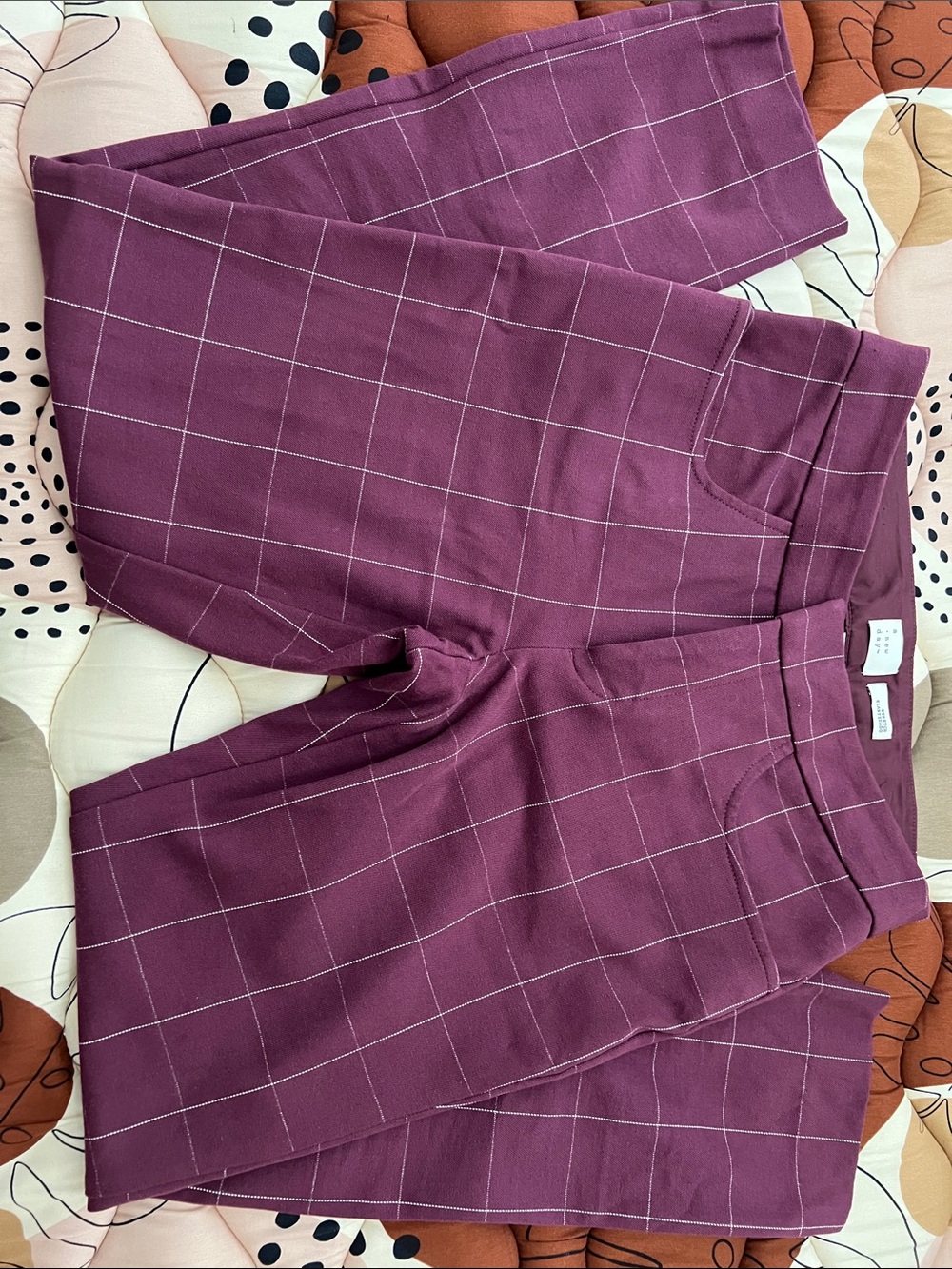 a new day Plum Windowpane Skinny Pants